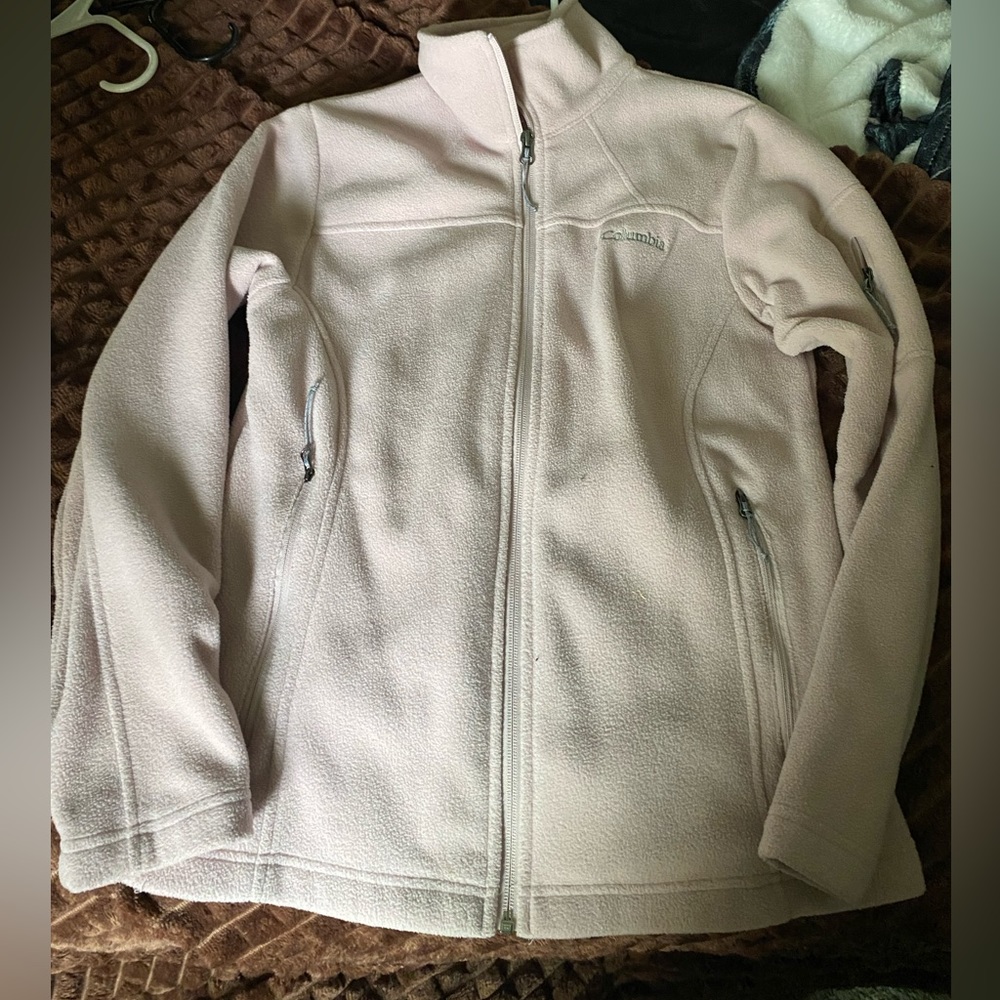 light pink columbia zip up